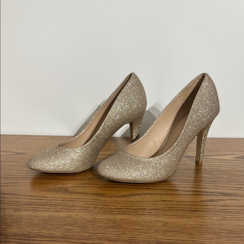 Kelly & Katie Gold Glitter Heels
